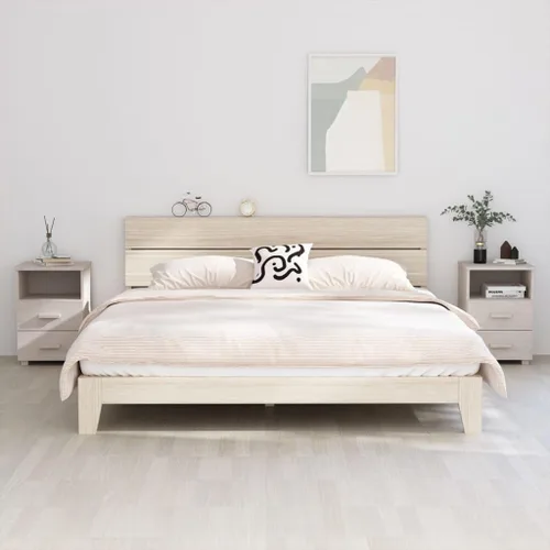 Miniatura 11 de Armario de noche con 2 cajones y 1 compartimento abierto, mesita de noche de madera, mesa auxiliar organizadora de almacenamiento para muebles