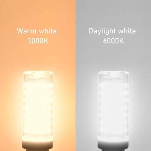 Miniatura 8 de comzler Bombilla LED G9 con base de clavija bi pin G9 de 6 W, luz blanca diurna 6000 K, bombillas G9 para candelabro, base de cerámica, equivalente