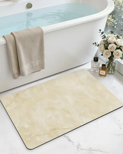 DEXI Alfombra de baño ultra fina, de 16 x 24 pulgadas, antideslizante, para suelo de ducha, absorbente, de secado rápido, de mármol, perfil bajo,