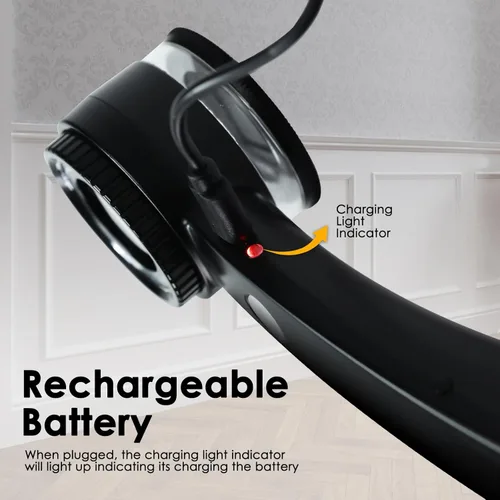 Miniatura 9 de Lupa de lupa recargable de mano con luz LED, escala, lente K9 y 3 fuentes de luz fuertes, lupa de longitud focal ajustable, lupa de joyería