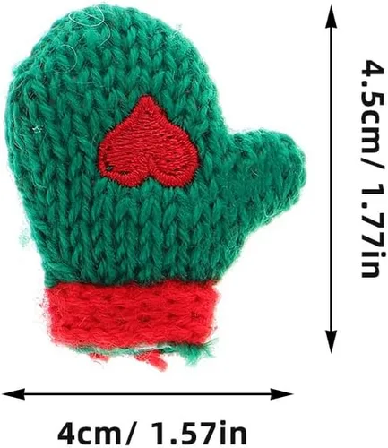 Miniatura 6 de EXCEART Guantes en miniatura, 16 piezas de mini guantes tejidos pequeños adornos de punto muñeca pequeña DIY suministros de manualidades DIY mini