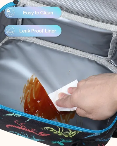 Miniatura 4 de Bagseri Lonchera para Niños Varones - Lonchera Aislada para Niños Reutilizable a Prueba de Fugas Lonchera para Niños Varones con Soporte para Fósil