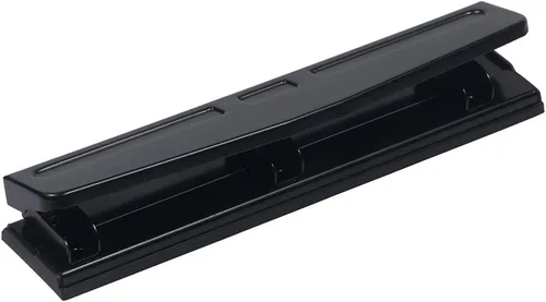 Miniatura 2 de JAM PAPER Perforadora de metal con 3 agujeros, color negro, capacidad de 10 hojas, se vende individualmente