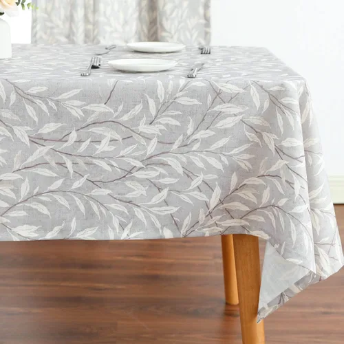 Miniatura 23 de VOGOL Mantel rectangular de lino lavable, resistente a las manchas y a las arrugas, estampado floral y de pájaros, mesa decorativa para mesa