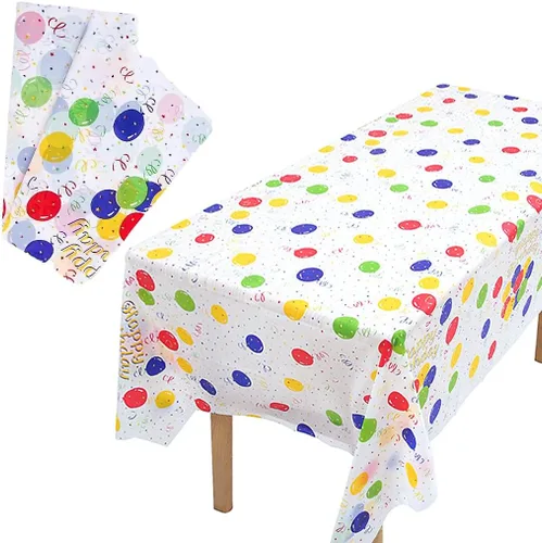 Miniatura 26 de 2 Empaques Mantel de Plástico Negro, 54 pulgadas x 108 pulgadas Cubierta de Mesa Rectangular Desechable para Fiestas, Adecuado para Cumpleaños
