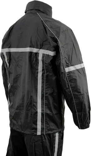 Miniatura 9 de Milwaukee Leather MPM9510 - Traje de lluvia para hombre, resistente al agua, para motocicleta, con cinta reflectante Hi Vis, en color negro