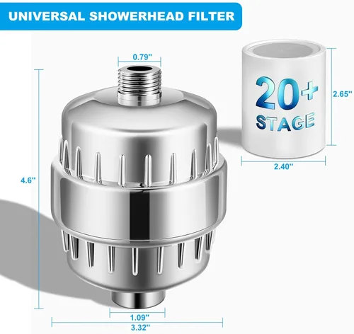 Miniatura 2 de Filtro de ducha de 25 etapas, potente filtro de agua para agua dura, filtros de cabezal de ducha para eliminar los químicos tóxicos del cloro
