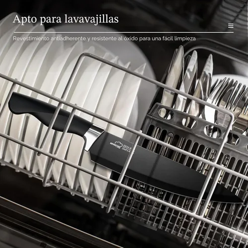 Miniatura 6 de Juego de Cuchillos, Amorston 21 Piezas Juego de Cuchillos de Cocina con Bloque y Afilador, Juego de Cuchillos Ultra Afilados con Mangos Ergonómicos