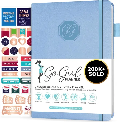 Miniatura 12 de GoGirl Agenda y organizador para mujer – Agenda semanal tamaño A5, diario de objetivos y agenda para mejorar la gestión del tiempo, la productividad