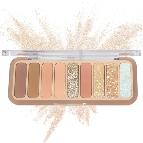 Paleta de sombra de ojos desnuda 9 colores neutro desnudo mate brillo purpurina sombra de ojos paleta de maquillaje de alta pigmentación