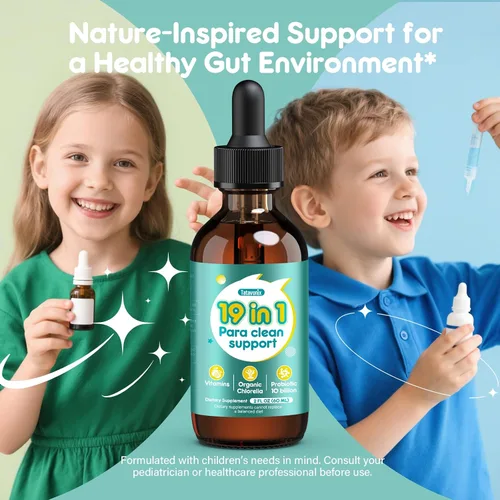 Miniatura 7 de Gotas de Limpieza Intestinal Herbal 19 en 1 - Ajenjo, Nogal Negro, Chlorella 250mg, Probióticos 10B, Clavo y Orégano - Soporte de Desintoxicación