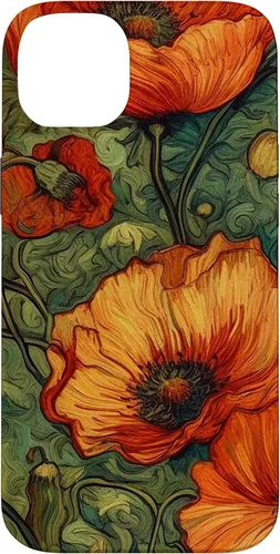 Miniatura 15 de iPhone 16 Floral Van Gogh Style Poppy Flower Case