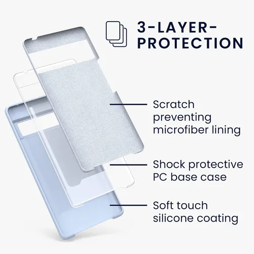 Miniatura 384 de kwmobile Funda Compatible con Google Pixel 6 Pro - Funda de teléfono de silicona TPU con acabado suave - Azul Arrecife