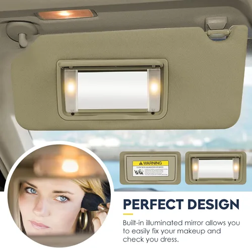 Miniatura 4 de Visera solar para el lado izquierdo del conductor con luz de cortesía para Honda Accord 2008, 2009, 2010, 2011, 2012, reemplazo para 83280TA0A91ZB