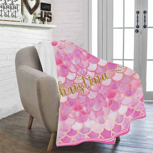 Miniatura 100 de Artsadd Manta de bebé personalizada para niños y niñas con nombre, manta personalizada con nombre de bebé con patrón de unicornio, manta