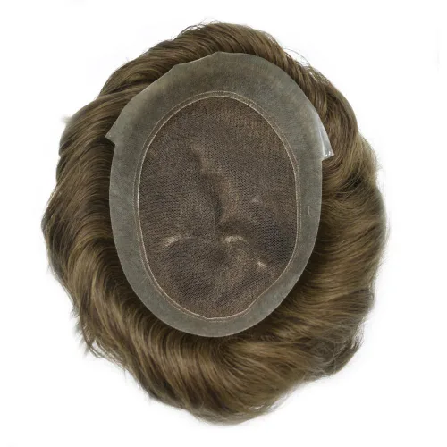 Miniatura 6 de Toupee para hombres Piezas de cabello humano real Encaje suizo para hombres Toupee unidades de cabello humano europeo para hombres Hairpieces Hair