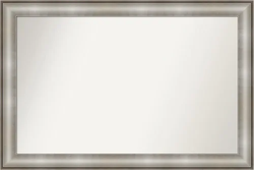 Miniatura 27 de Amanti Art Espejo de baño plateado para sobre fregadero, 28 x 47 pulgadas, espejo rectangular de plata imperial, marco de madera tradicional de gran