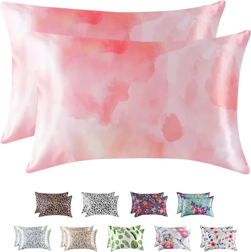 Miniatura 73 de MR&HM - Funda de almohada de satén 16- verde floral