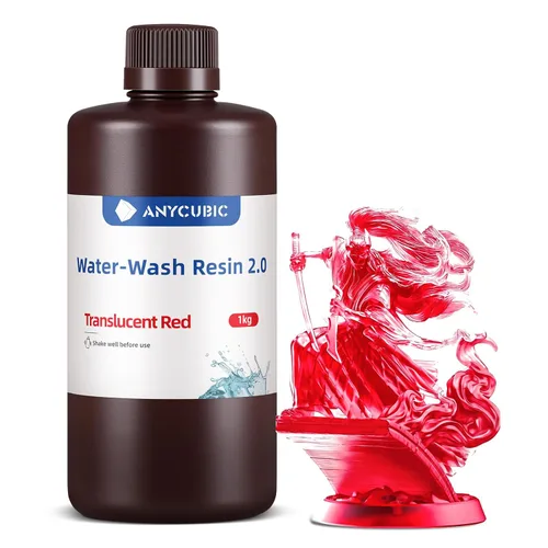 Miniatura 13 de ANYCUBIC Resina de impresora 3D lavable al agua 2.0, resina 3D de alta precisión de 405 nm, resina de fotopolímero de baja contracción para Gris