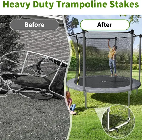 Miniatura 5 de Estacas de viento para trampolín de 12 pulgadas, estacas en U resistentes para suelo, paquete de 8 anclajes de amarre para trampolín para juego