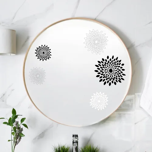 Miniatura 12 de Calcomanías de espejo de pájaro floral blanco – Calcomanías de vinilo elegantes y versátiles para espejos, paredes, puertas, ventanas, fáciles