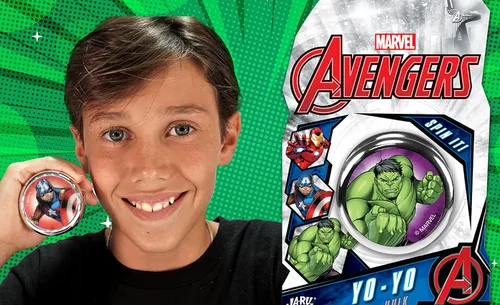 Miniatura 5 de JA-RU Marvel Toys YoYo Toy (1 unidad de estilo surtido) Superhéroes Spiderman, Hulk, Capitán América y Ironman para niños, Yoyo para principiantes