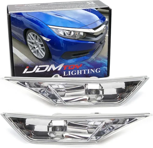 Miniatura 10 de (2) Luces iJDMTOY con señalización lateral clara JDM, izquierda o derecha, para Honda Civic Sedan/Coupe 2016, décima