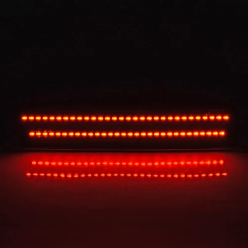 Miniatura 4 de Astra Depot 2 luces LED ahumadas de 120 luces LED LED de marcador lateral rojo para parachoques trasero compatible con Ford Mustang Base
