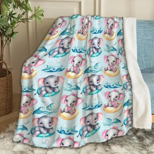 Miniatura 32 de Manta de bebé personalizada con nombre, manta personalizada con nombre de elefante, regalos para recién nacidos, mantas súper suaves para cama