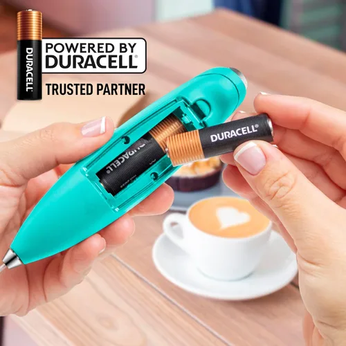 Miniatura 585 de Zulay Milk Boss Espumador de leche potente manual, hace espuma para latte, batidor para mezclar bebidas, café, miniespumador para capuchino, frappé