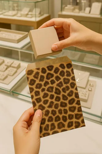 Miniatura 3 de 888 Display – 200 piezas de 4 x 6 pulgadas de papel de color leopardo, bolsas de regalo de compras y ventas