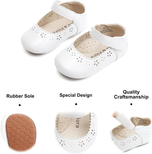 Miniatura 203 de Felix & Flora Zapatos de bebé de suela suave - Zapatos de bebé para caminar, mocasines, suela de goma, zapatos de cuna