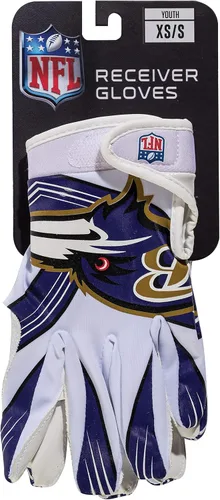 Miniatura 8 de Franklin Sports - Guantes de receptor de fútbol americano juvenil de la NFL, par de guantes de fútbol para niños con logotipos de equipos de la NFL