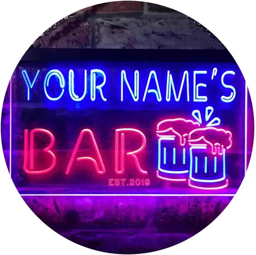 Miniatura 14 de ADVPRO Letrero de neón LED personalizado con texto en inglés «Your Name Est Year» (12 x 8.5 pulgadas) st4s32-w1-tm-b