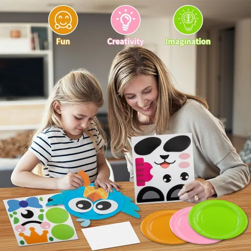 Miniatura 3 de Paquete de 16 Artes y Manualidades para Niños, Manualidades para Niños Pequeños Kit de Arte de Platos de Papel de Animales Regalo para Niños y Niñas
