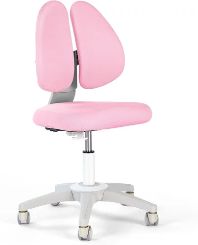 Miniatura 10 de Silla de escritorio para niños, altura y profundidad del asiento, silla de estudio ajustable con giro de 360°, ruedas de freno para sentarse