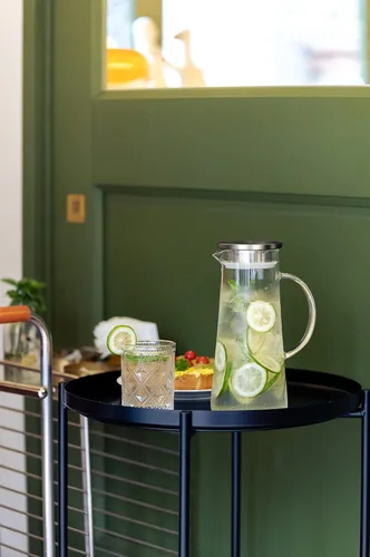Miniatura 7 de SUSTEAS Jarra de Vidrio de 1.5 Litros 51oz con Tapa, Fácil de Limpiar, Jarra de Agua de Vidrio Resistente al Calor con Asa para Bebidas