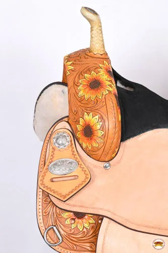 Miniatura 6 de HILASON Flex Tree Western Horse Saddle American Leather Trail Sillín Americano Sillín de Cuero Sillín Western Sillín para caballos Sillín