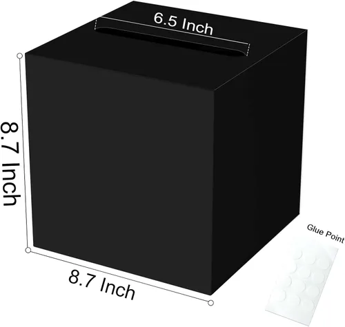 Miniatura 2 de QISOLIY Caja Negra para Tarjetas Cajas de Tarjetas de Boda para Recepción Portador de Caja de Tarjetas de Regalo Caja de Dinero para Graduaciones