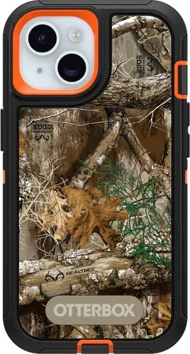 Miniatura 3 de OtterBox Funda de la serie Defender para iPhone 15, iPhone 14 y iPhone 13 (solamente), Realtree Blaze (camuflaje), sin pantalla, resistente