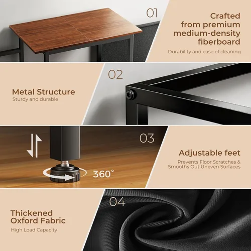 Miniatura 5 de Qlearsoul Soporte para discos de vinilo, mesa para tocadiscos de 3 niveles con almacenamiento izquierdo y derecho para sala de estar y dormitorio