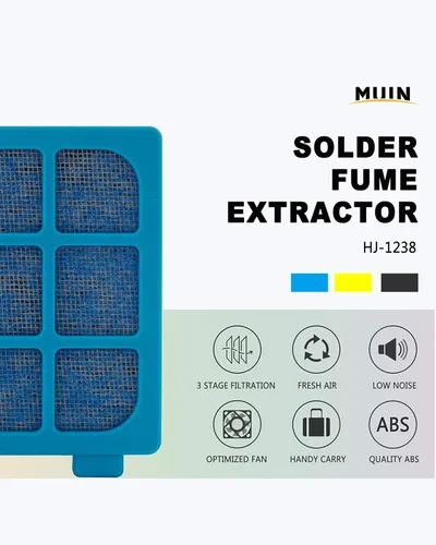 Miniatura 8 de MUIN Extractor de humos de soldadura, 3 etapas de filtración de soldadura absorbente de humo para soldadura y quema de madera, ventilador extractor