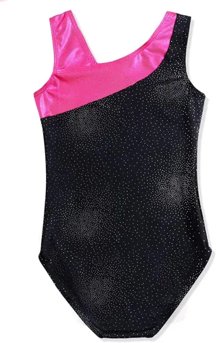 Miniatura 2 de Malla de ropa de baile de una pieza de material brillante sin mangas con breteles para niñas