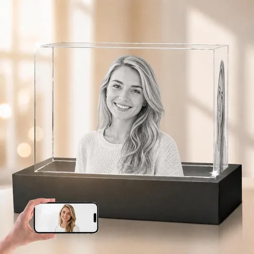 Foto de cristal 3D, regalos personalizados de Navidad para mamá, esposa, mujer, papá, marido, abuela, foto personalizada en cristal, único para