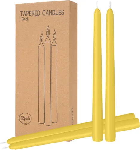 Miniatura 20 de Paquete de 30 velas cónicas blancas - 10 pulgadas sin goteo, sin humo y sin perfume Larga duración 8 horas Velas altas vertidas a mano Velas
