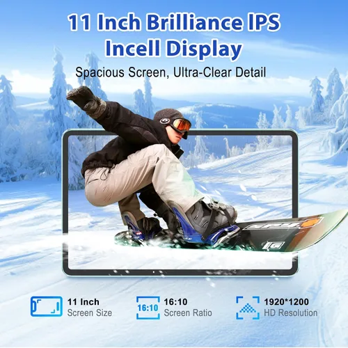 Miniatura 2 de Tablet Android 15, Tablet de 11 Pulgadas con 8000 mAh, Octa-Core, 20 GB RAM 128 GB ROM Expansión de 1 TB, 1920x1200, 5MP+8MP, WiFi 2.4G/5G, Soporte