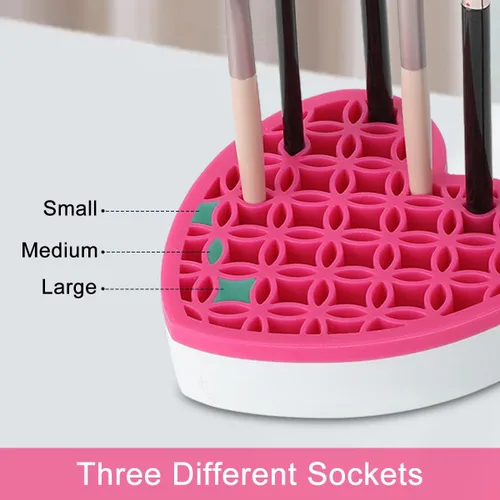 Miniatura 5 de Soporte de silicona para brochas de maquillaje, organizador de cosméticos, soporte para bolígrafos para escritorio, estuche para lápices, Azul