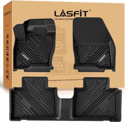Miniatura 16 de LASFIT Alfombrillas para Ford F-150 2011-2014 SuperCrew, alfombra de la fila delantera con consola de flujo continuo, protector para todo