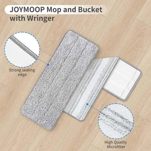 Miniatura 3 de 10 piezas de almohadillas de repuesto para escoba Joymoop, 13 * 4.9'' almohadillas universales para escoba recargables lavables para escoba húmeda