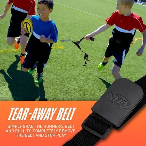 Miniatura 4 de Nerf - Cinturones de fútbol con bandera de 10 jugadores + juego de pelotas, banderas juveniles + fútbol de espuma junior para niños, kit completo